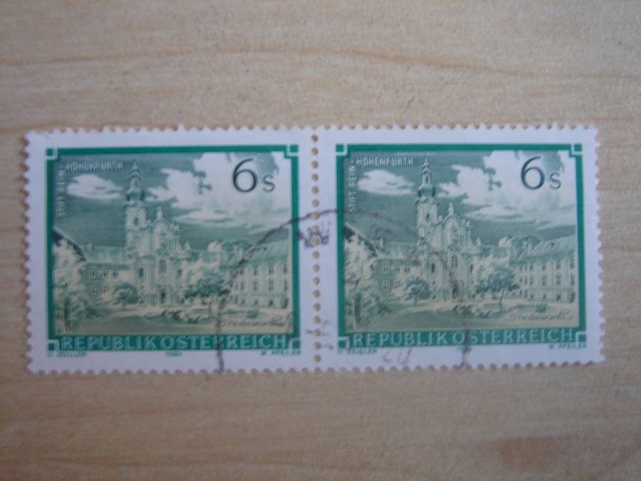 1984 Austria - Stift Rein-Hohenfurth 6 S horizontal pair used, stamped