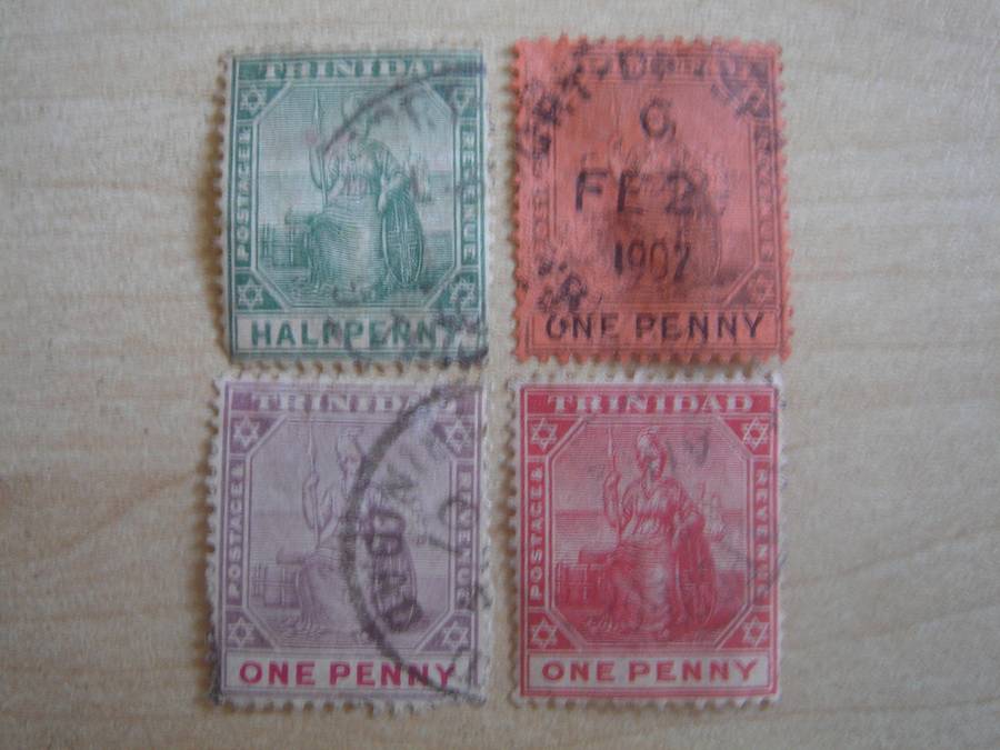 1896 Trinidad - Britannia - SG115,126-127,135 used, stamped