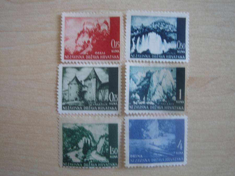 1941 Croatia - Various Views SG32-36,39 unused, hinged (no gum)