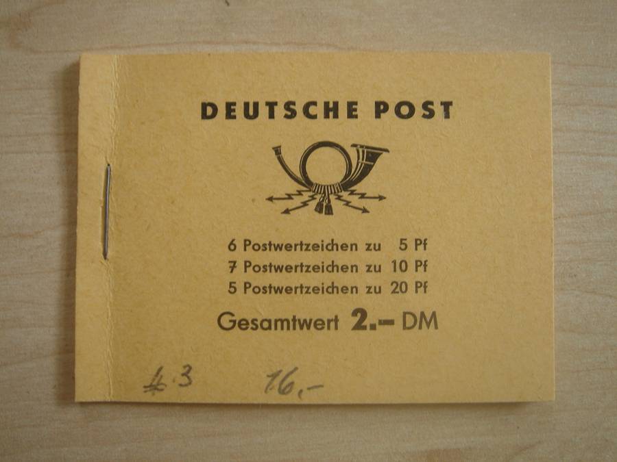 1961 DDR MiNr 577 (x6), 580 (x5), 704 (x7) in MH-MiNr 3 b MNH