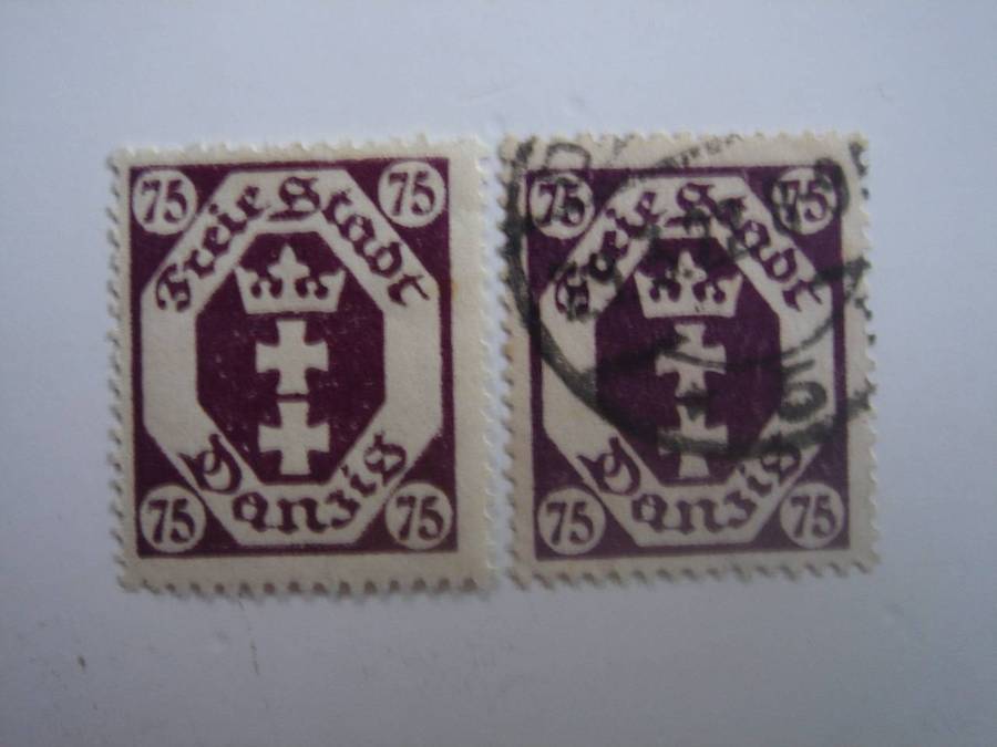 1922 Danzig MiNr 93 used, stamped + mint, hinged