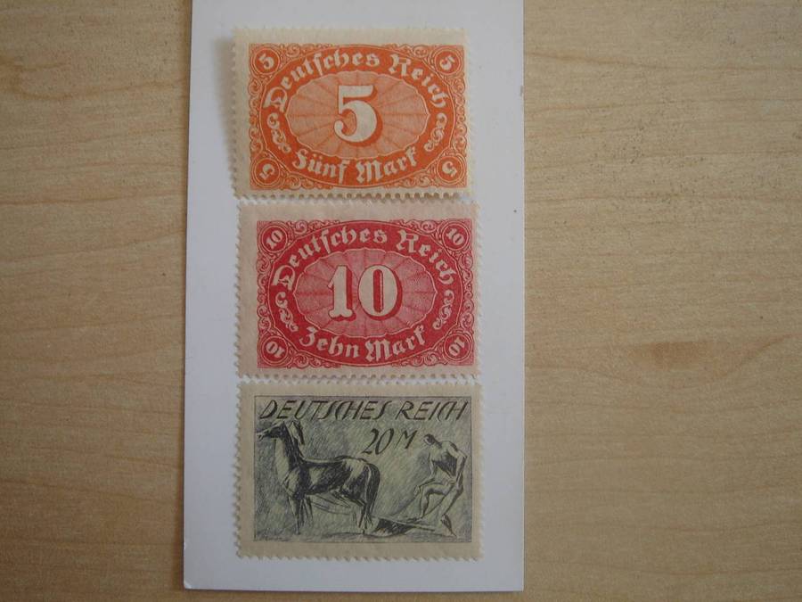 1922 Deutsches Reich MiNr 194 a,195-196 MNH