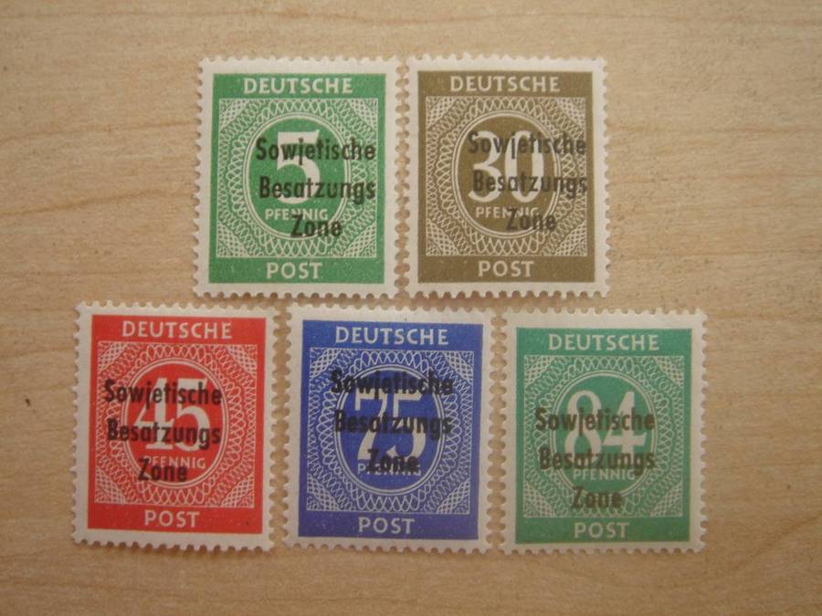 1948 SBZ - Soviet Occupation MiNr 207-211 a mint, hinged