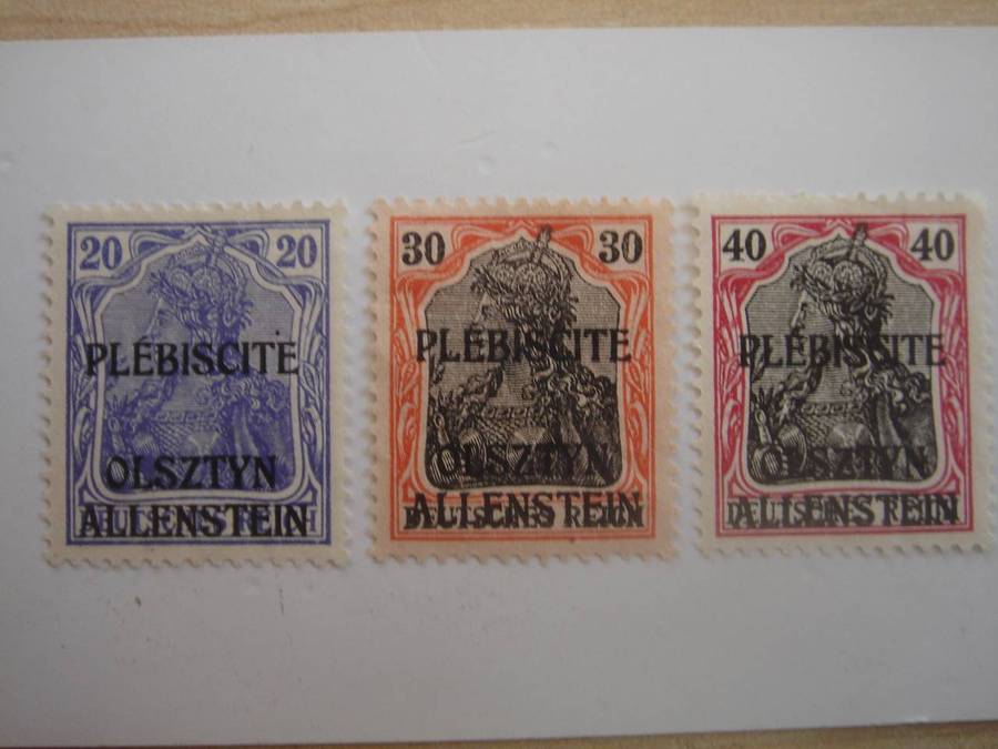 1920 Deutsches Reich - Allenstein - Germania optd MiNr 5 b, 6,7 unused, no gum