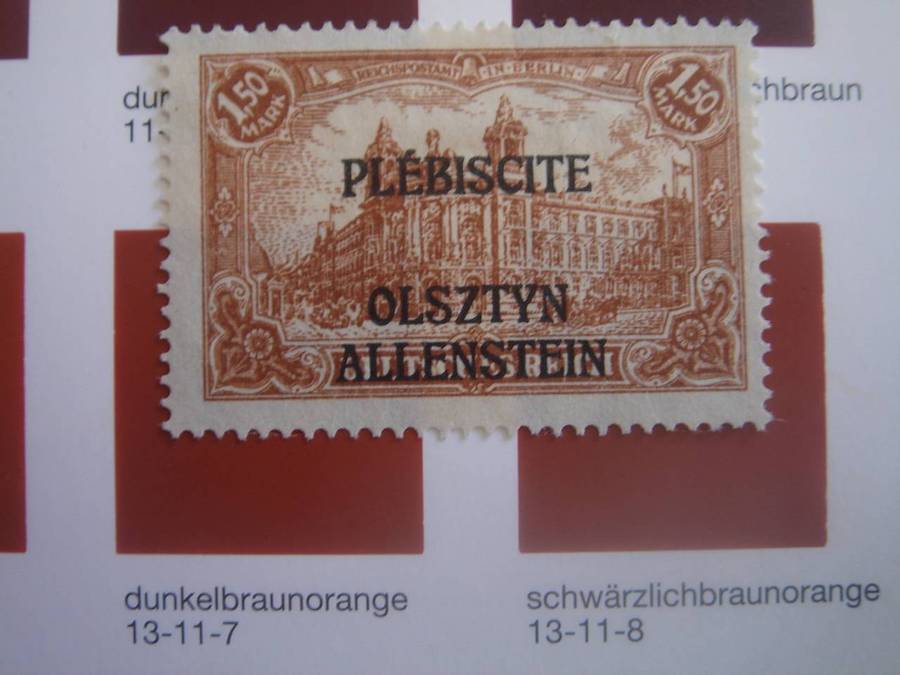 1920 Deutsches Reich - Allenstein - Germania optd MiNr 12 b unused, no gum