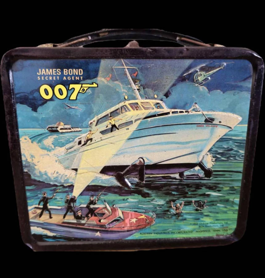 1966 James Bond 007 Metal Lunchbox by Aladdin Industries (Highly Collectable)