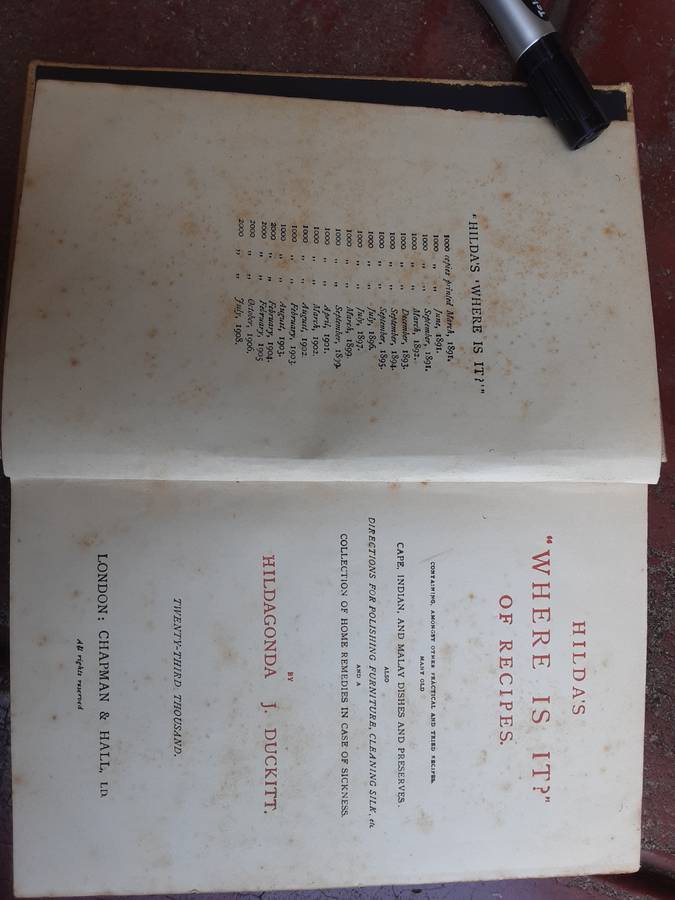 Hilda`s `Where is it` of Recipes by Hildagonda J Duckitt