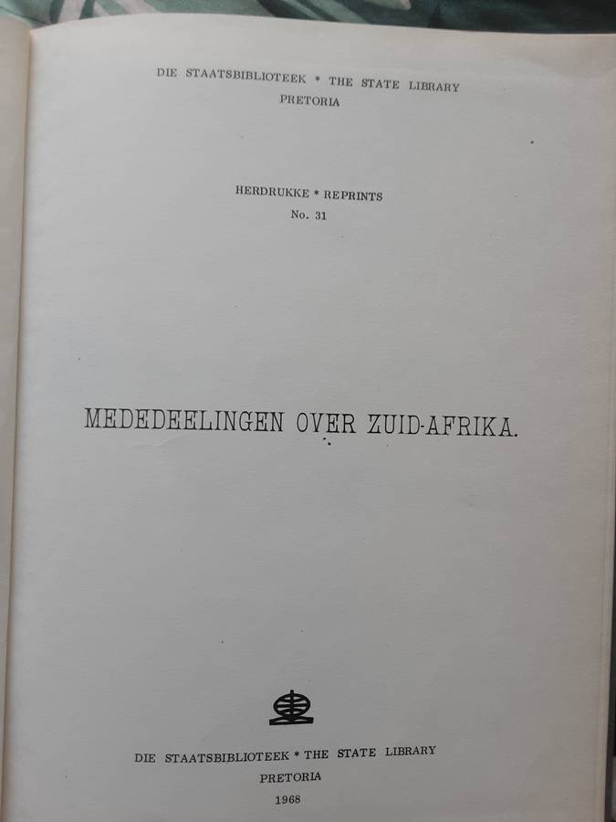 Mededeelingen over Zuid Afrika door Dr H F Jonkman