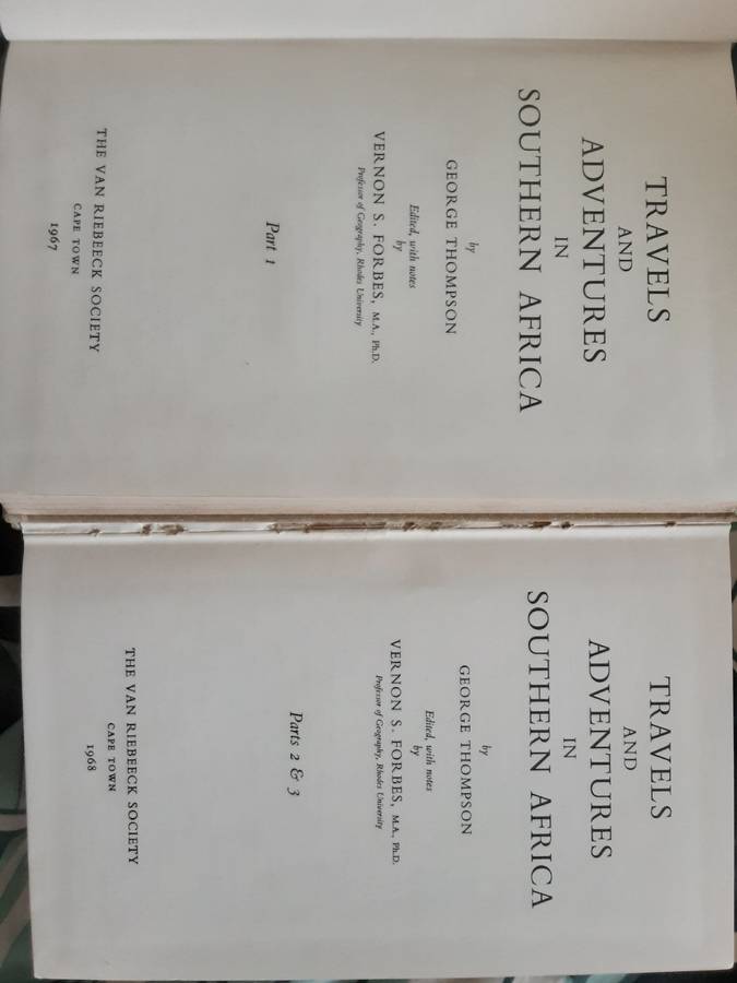 Travels and Adventures in South Africa by George Thompson 2 Vol set edited by Vernon Forbes