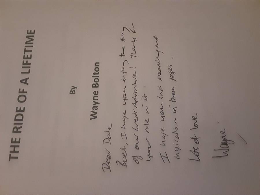 The Ride of a Lifetime by Wayne Bolton ***Signed Copy***