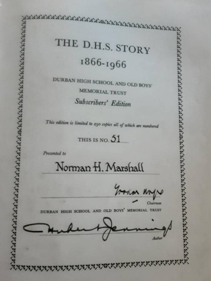 D H S Story 1866 1966 by Hubert D Jennings **Subscriber edition 51/250**