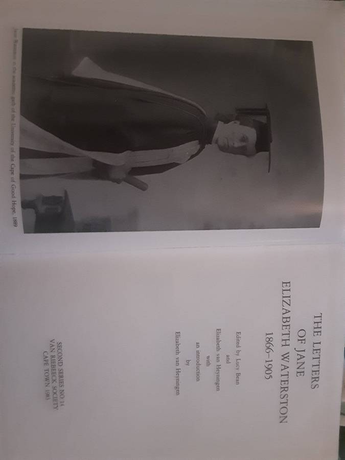 The Letters of Jane Elizabeth Waterston 1866 1905 editedby Bean & Heyningen VRS II no 14