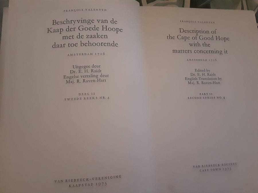 Description of the Cape of Good Hope with matters concerning it by Francois Valentyn