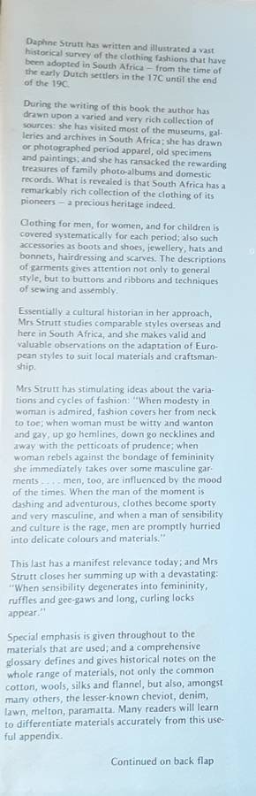 Clothing Fashions in South Africa by Daphne Strutt ***SIGNED COPY***
