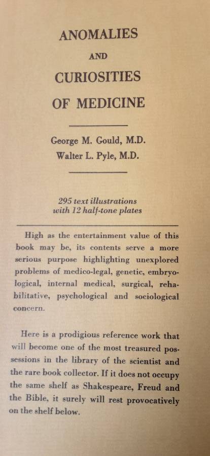 Anomalies and Curiosities of Medicine  by George Gould and Walter Pyle