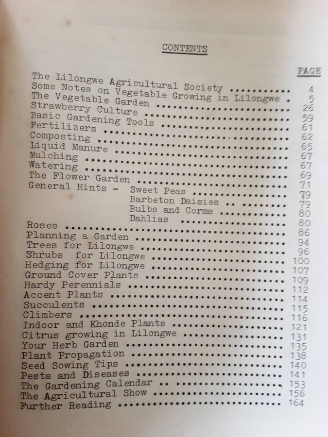 Lilongwe Agricultural Society The Garden Notebook for Lilongwe