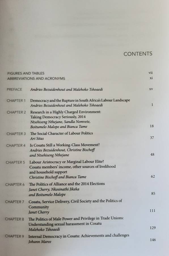 Labour Beyond Cosatu, Mapping the Rupture in South Africa's Labour Landscape by Bezuidenhout & Tsh