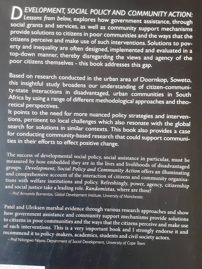 Development,  Social Policy and Community Action edited by Leila Patel & Marianne S Ulriksen