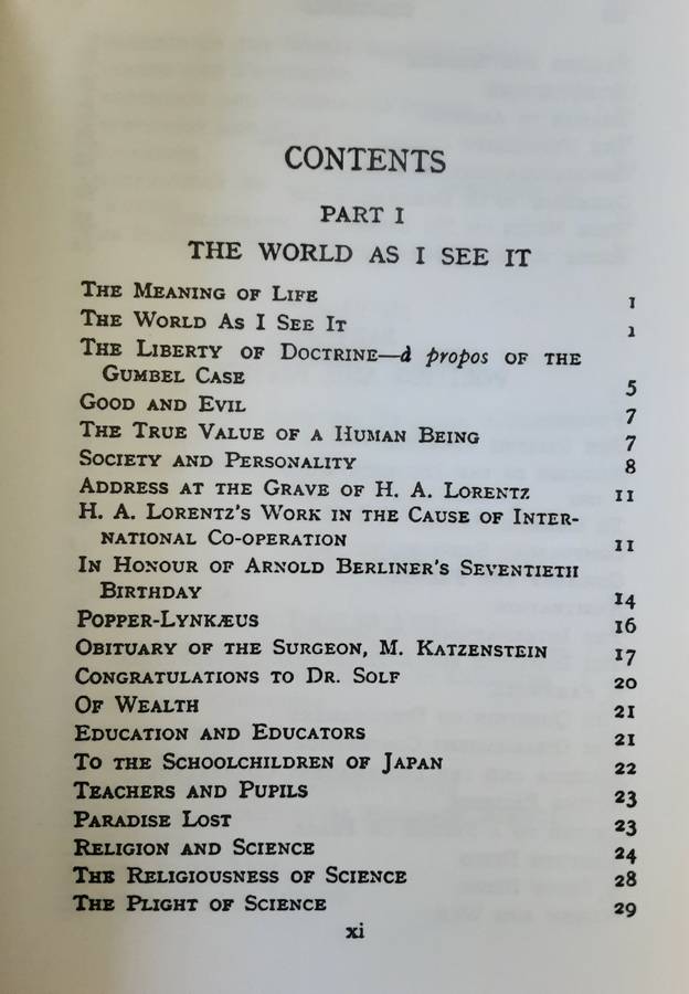 The World as I See It by Albert Einstein