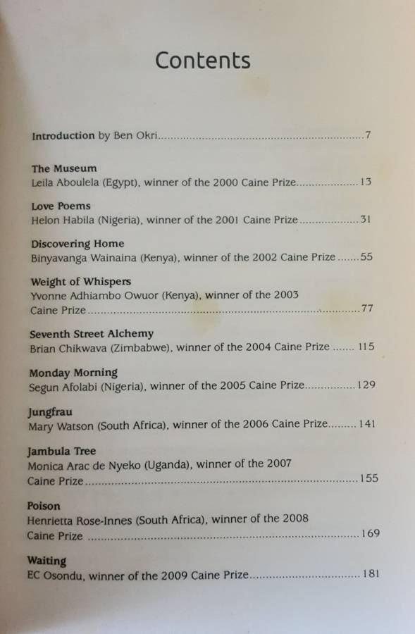 Twenty Years of the Caine Prize for African Writing introduction by Ben Okri