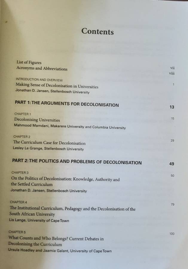 Decolonisation in Universities The Politics of Knowledge edited by Jonathan D Jansen