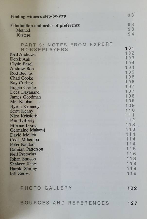 The Ten Habits of Highly Effective Horseplayers by Charl Pretorius