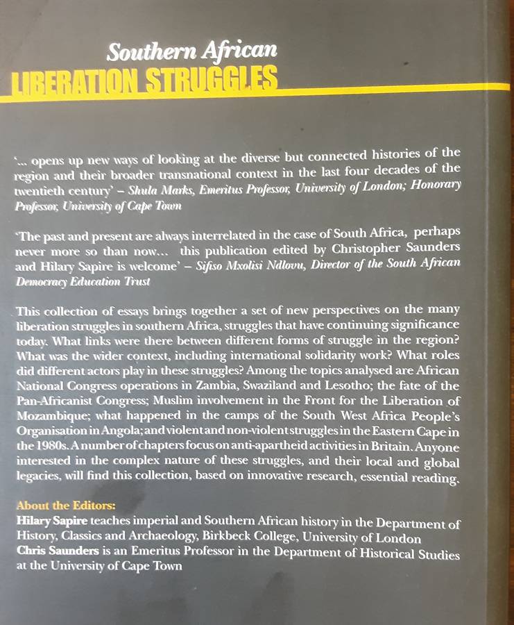 South African Liberation Struggles New Local, Regional & Global Perspectives by Sapire & Saunders