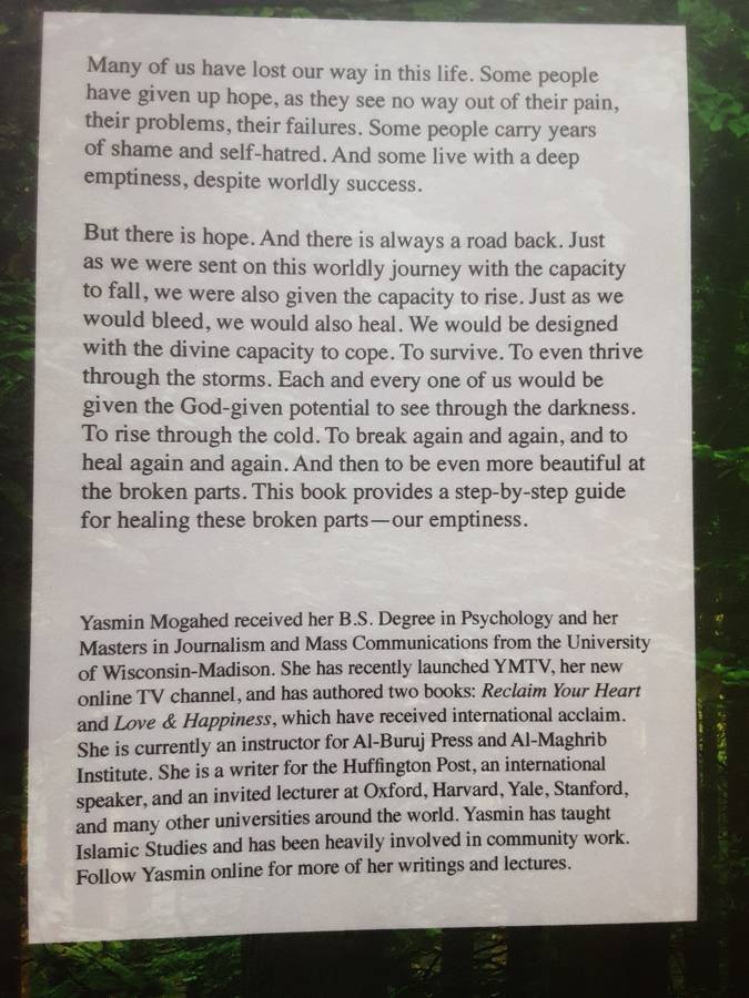 Healing the Emptiness A Guide to Emotional & Spiritual Well Being by Yasmin Mogahed **Signed Copy**