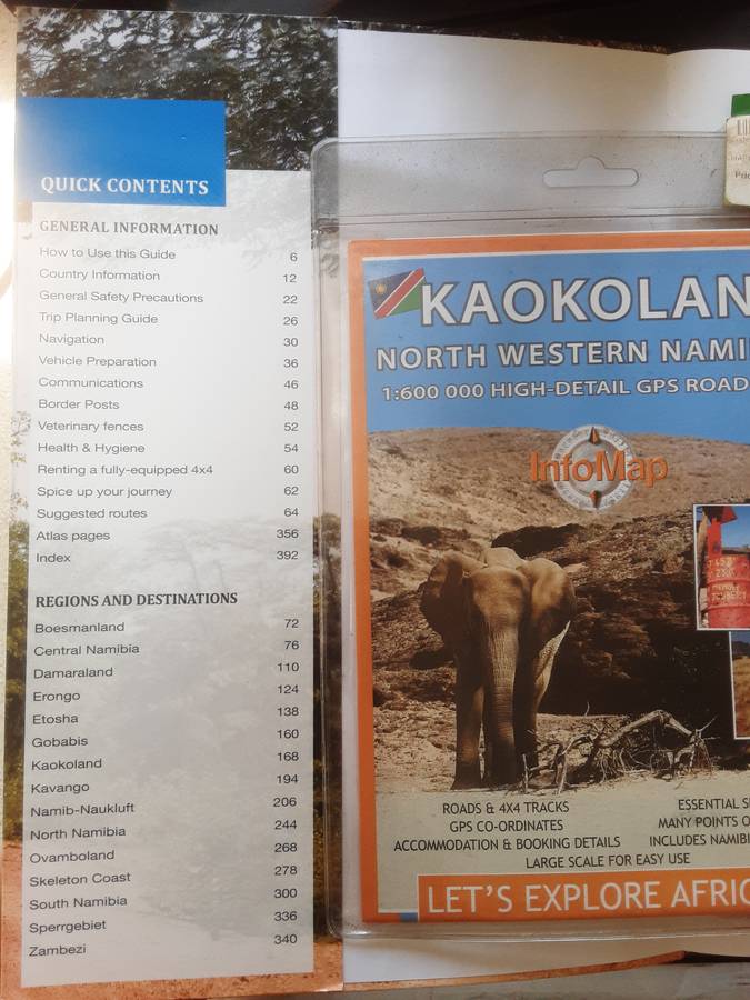 Namibia Self Drive Guide Edition 2 by Tracks 4 Africa plus 4 stand alone maps