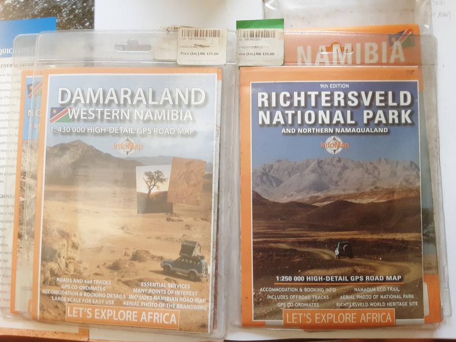 Namibia Self Drive Guide Edition 2 by Tracks 4 Africa plus 4 stand alone maps