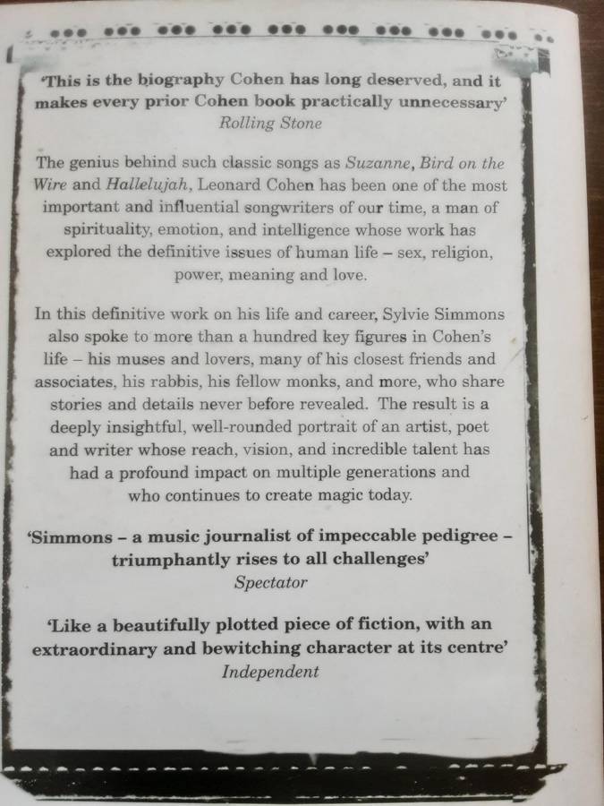 I'm Your Man The Life of Leonard Cohen by Slyvie Simons