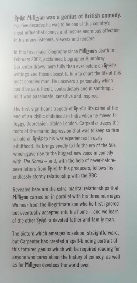 Spike Milligan The Biography by Humphrey Carpenter