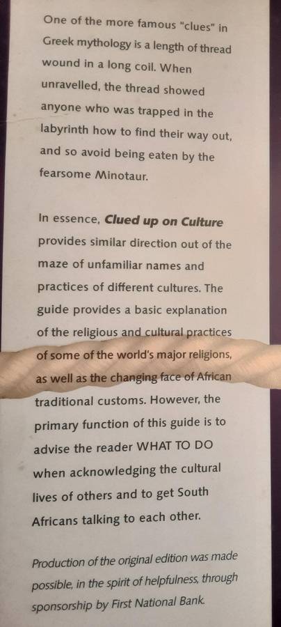 Clued Up On Culture A Practical Guide For All South Africans by Ellion & Strieman