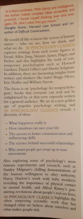 50 Psychology Classics, Who We Are, How We Think, What We Do edited by Tom Butler Bowdon