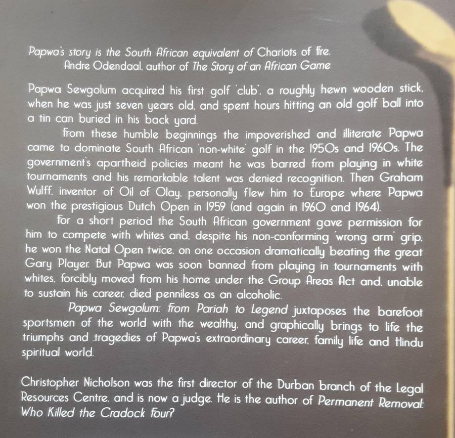 Papwa Sewgolum From Pariah to Legend by Christopher Nicholson