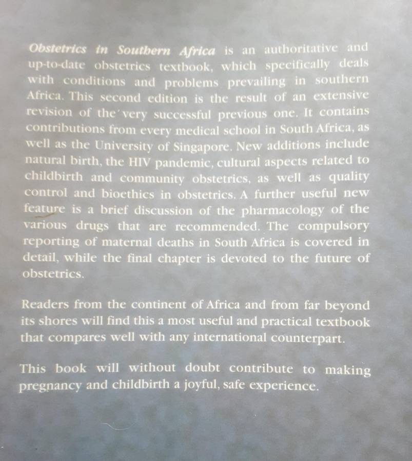 Obstetrics in Southern Africa 2nd Edition by H S Cronje & C J F Grobler