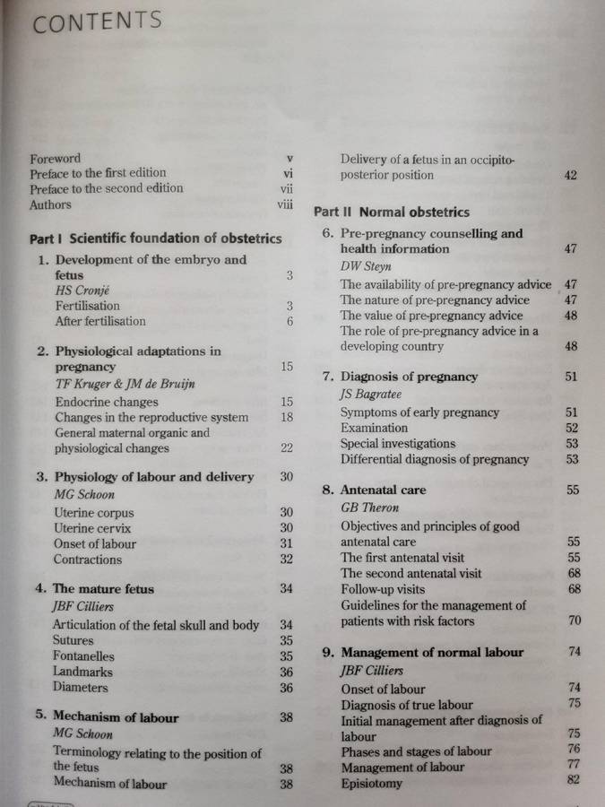 Obstetrics in Southern Africa 2nd Edition by H S Cronje & C J F Grobler
