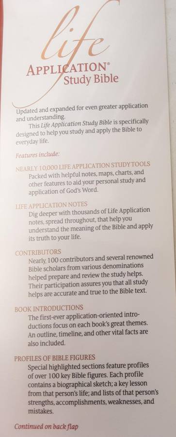 Life Application Study Bible NIV New International Version