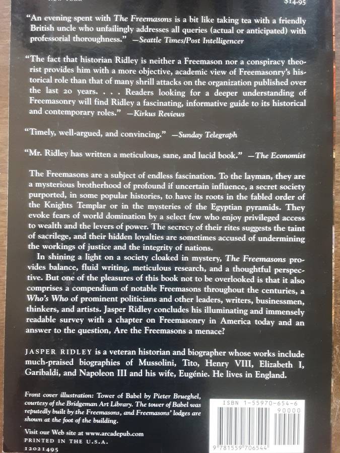 The Freemasons A History of the World's Most Powerful Secret Society by Jasper Ridley