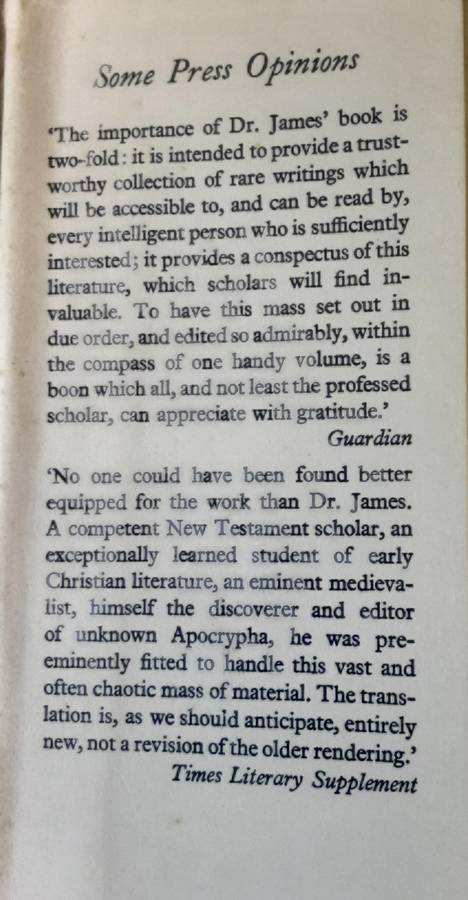 The Apocryphal New Testament translated by Montague Rhodes James