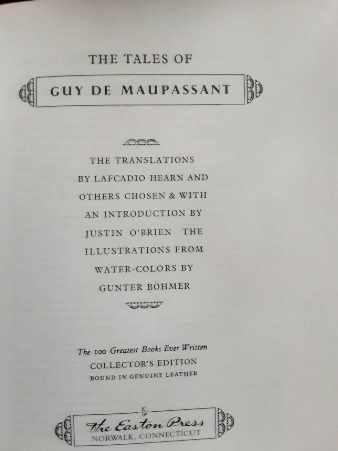 The Tales Maupassant illustrated by Gunter Bohmer **Full leather Bound Eaton Press Edition**