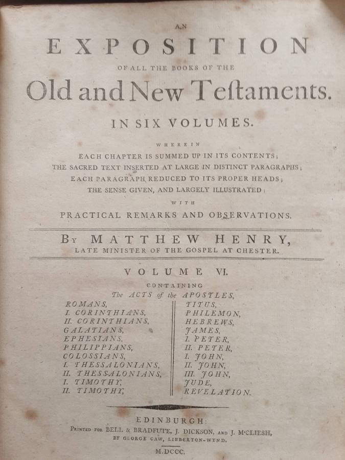 Exposition of the Books if the Old and New Testament Volume VI Acts of Apostles by Matthew Henry