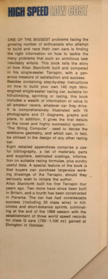 High Speed Low Cost, The Story of a 140mph Mini Engined World Record Breaker by Allan Staniforth