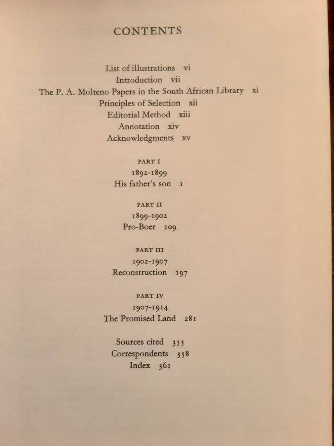 Selections From The Correspondence of Percy Alport Molteno 1892-1914 edited by V Solomon