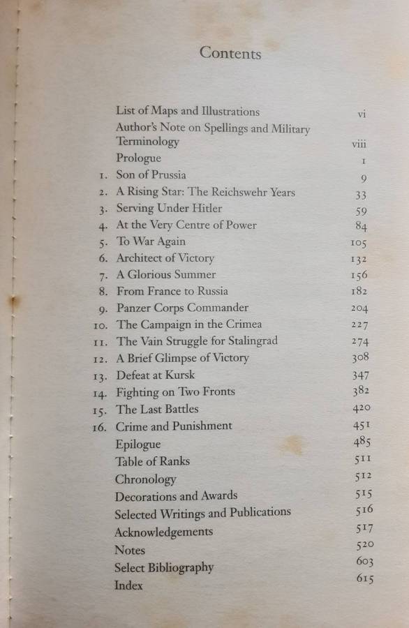 Manstein Hitler's Greatest General by Mungo Melvin