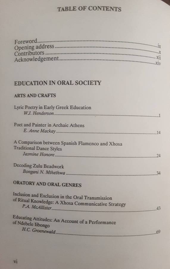 Oral Tradition And Education edited by Edgard Sienaert and Nigel Bell