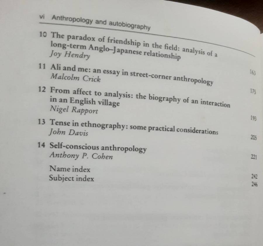 Anthropology & Autobiography edited by Judith Okely & Helen Callaway