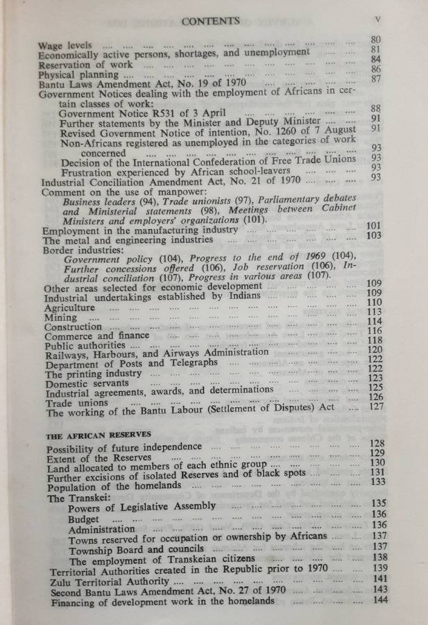A Survey of Race Relations in South Africa 1970 compiled by Muriel Horrell