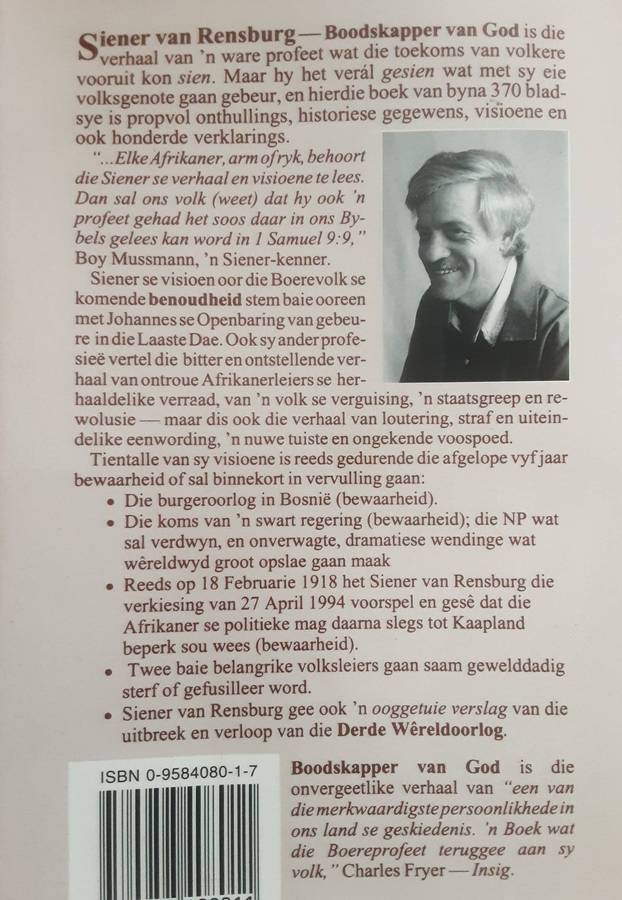 Siener van Rensburg Boodskapper van God by Adriaan Snyman