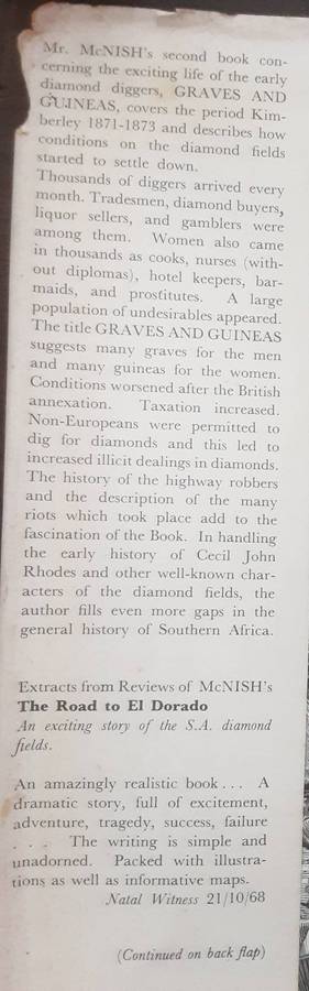 Graves and Guineas Adventure in Diamond Country Kimberley 1871 1873 by J T McNish